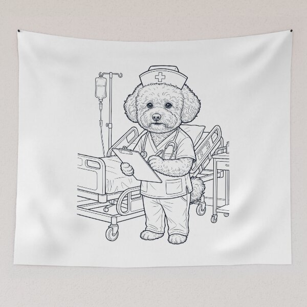 Item preview, Vintage Bichon Frise Nurse Dog Dad Mom Lover designed and sold by TerryConnells.