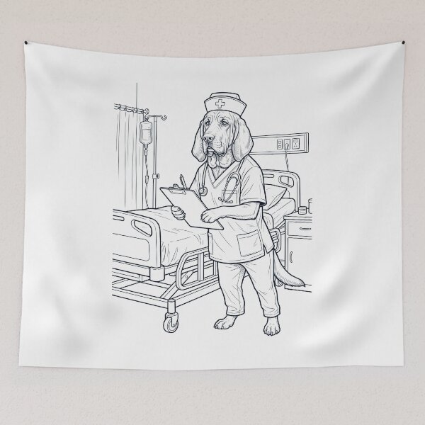Item preview, Vintage Bloodhound Nurse Dog Dad Mom Lover designed and sold by TerryConnells.