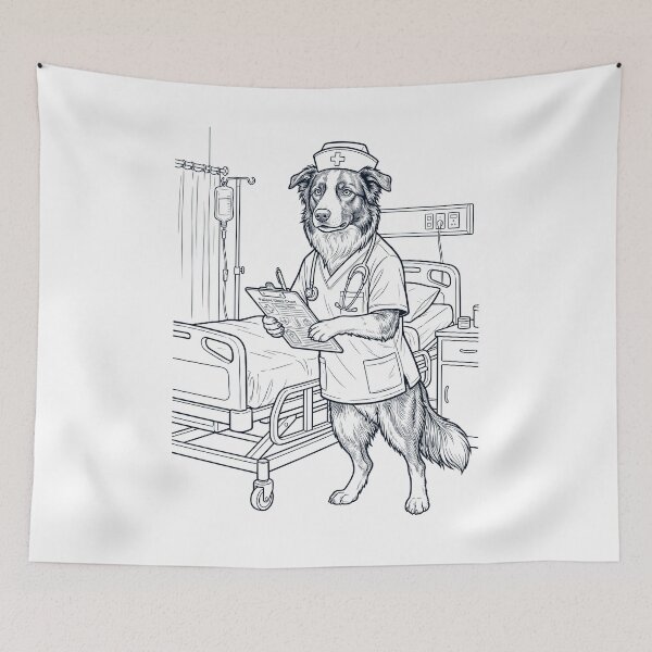 Item preview, Vintage Border Collie Nurse Dog Dad Mom Lover designed and sold by TerryConnells.