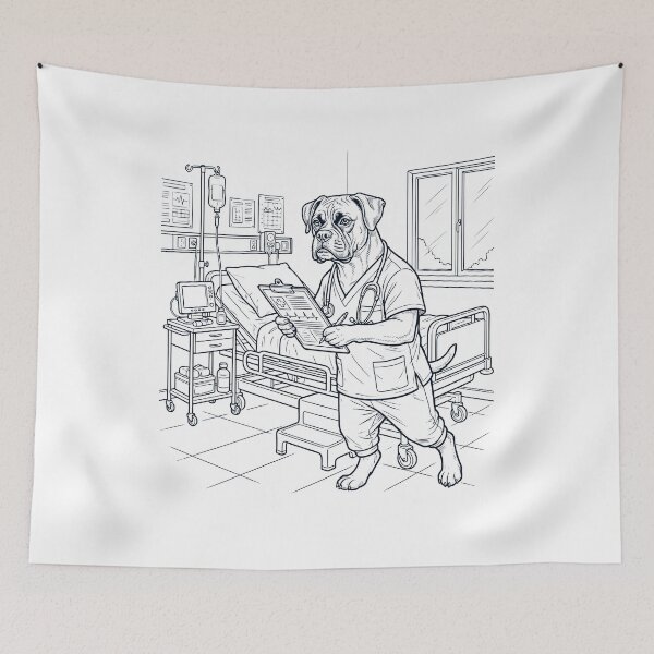 Item preview, Vintage Boxer Dog Nurse Dog Dad Mom Lover designed and sold by TerryConnells.