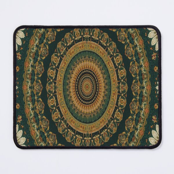 Item preview, Golden Floral Mandala Textile Pattern Art designed and sold by M&M Lifestyle Hub.