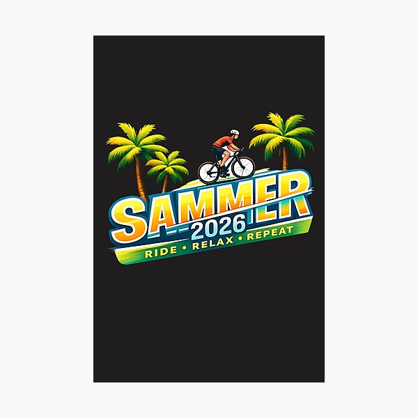 Item preview, Summer 2026 Ride Relax Repeat Tropical Cycling Design designed and sold by Les-Ink-Studio.