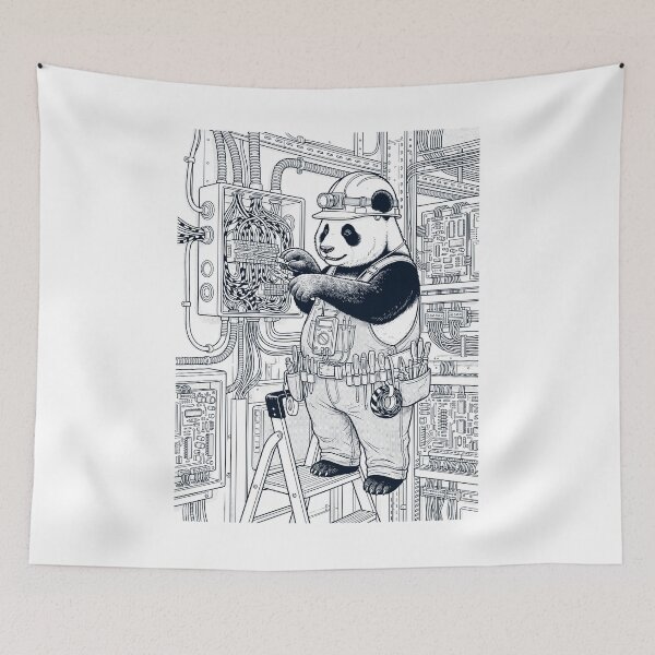 Item preview, Vintage Panda Electrician Animal Lover designed and sold by DoodleTortle.