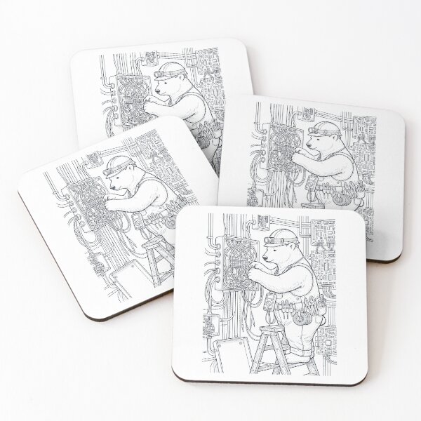 Item preview, Vintage Polar Bear Electrician Animal Lover designed and sold by DoodleTortle.