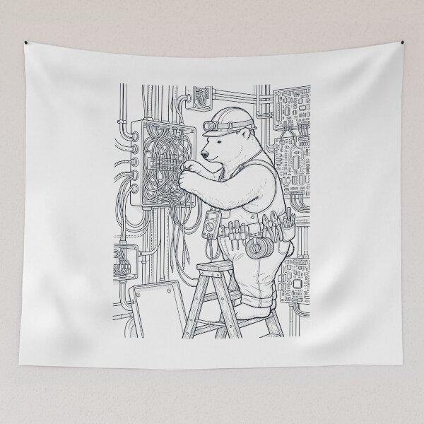 Item preview, Vintage Polar Bear Electrician Animal Lover designed and sold by DoodleTortle.