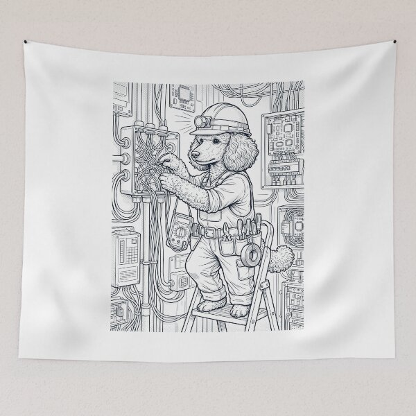 Item preview, Vintage Poodle Electrician Dog Dad Mom Lover designed and sold by DoodleTortle.