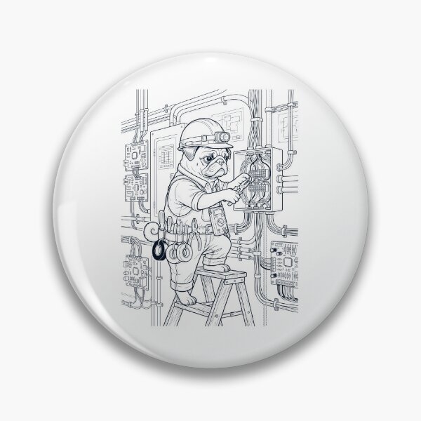 Item preview, Vintage Pug Electrician Dog Dad Mom Lover designed and sold by DoodleTortle.