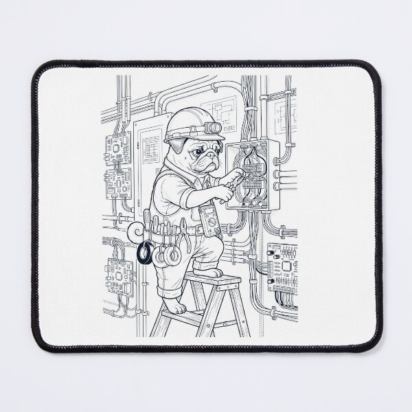 Item preview, Vintage Pug Electrician Dog Dad Mom Lover designed and sold by DoodleTortle.