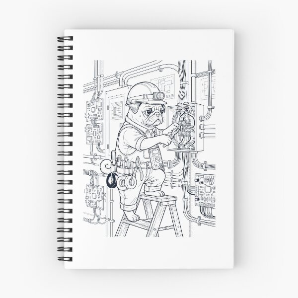 Item preview, Vintage Pug Electrician Dog Dad Mom Lover designed and sold by DoodleTortle.