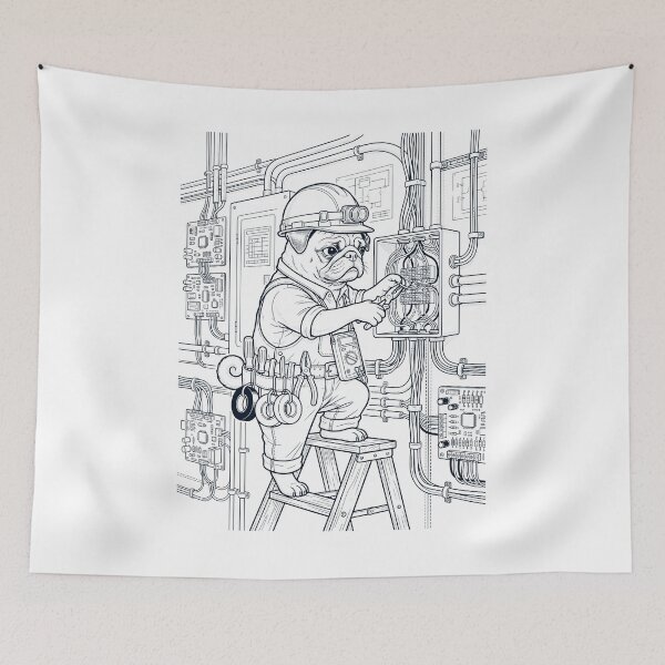 Item preview, Vintage Pug Electrician Dog Dad Mom Lover designed and sold by DoodleTortle.