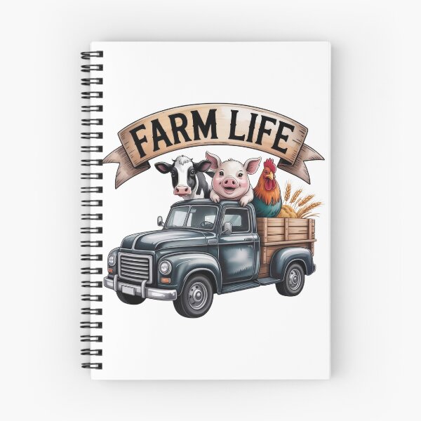 Item preview, Vintage Redneck Truck Barnyard Animals Art - Cute Farm Life Cow Pig Rooster Retro Banner Design designed and sold by Picasfarmer.