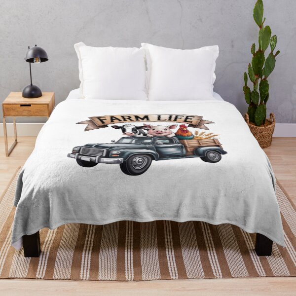 Item preview, Vintage Redneck Truck Barnyard Animals Art - Cute Farm Life Cow Pig Rooster Retro Banner Design designed and sold by Picasfarmer.