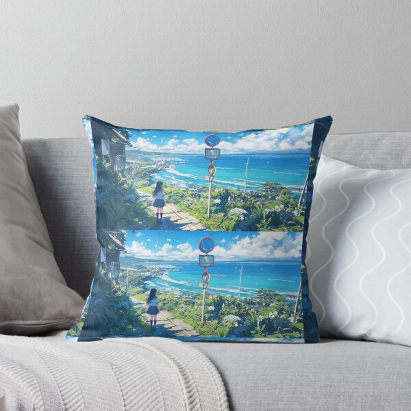 Item preview, Nostalgic Summer Seaside Anime Landscape designed and sold by EchoWave11.