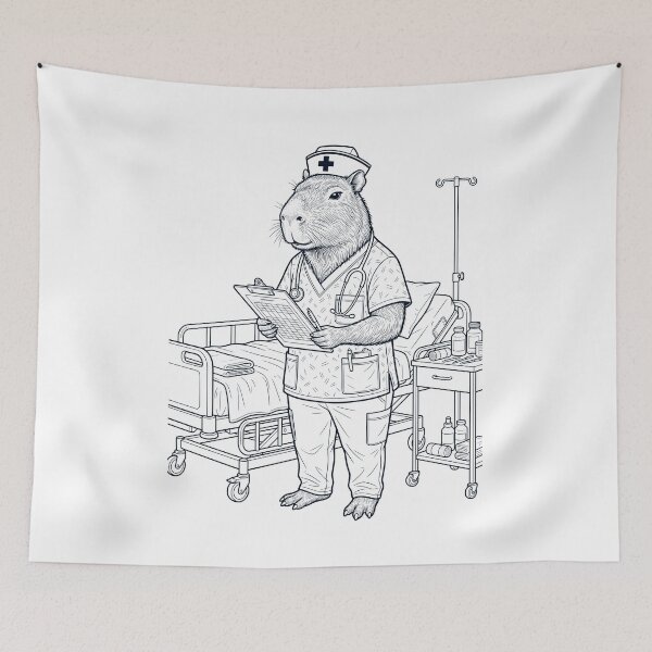 Item preview, Vintage Capybara Nurse Animal Lover designed and sold by TerryConnells.