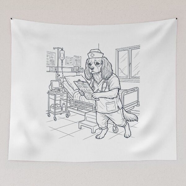 Item preview, Vintage Cavalier King Charles Spaniel Nurse Dog Dad Mom Lover designed and sold by TerryConnells.