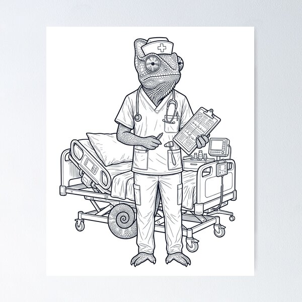 Item preview, Vintage Chameleon Nurse Animal Lover designed and sold by TerryConnells.