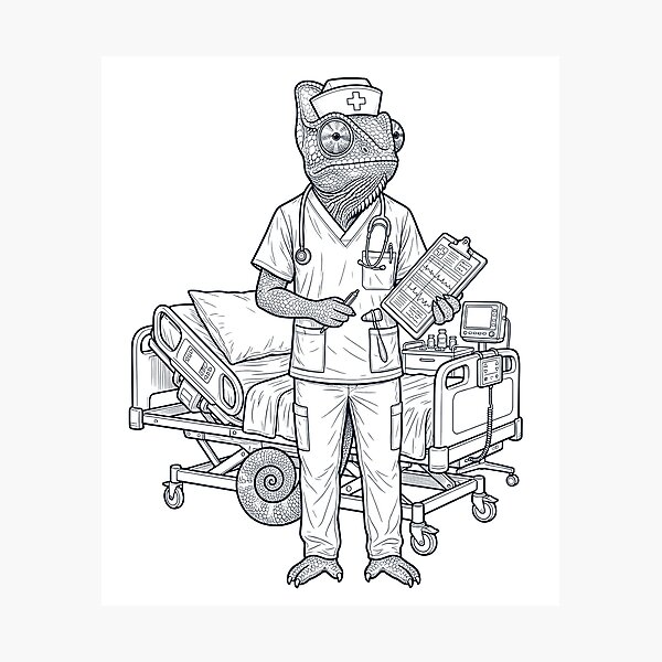 Item preview, Vintage Chameleon Nurse Animal Lover designed and sold by TerryConnells.