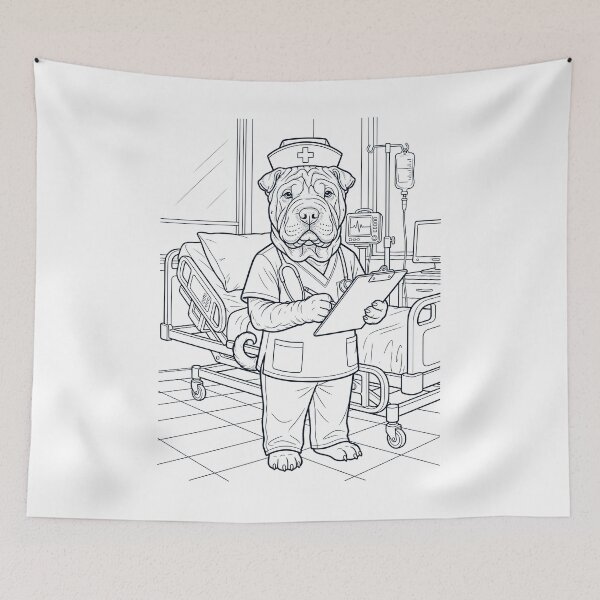 Item preview, Vintage Chinese Shar Pei Nurse Dog Dad Mom Lover designed and sold by TerryConnells.