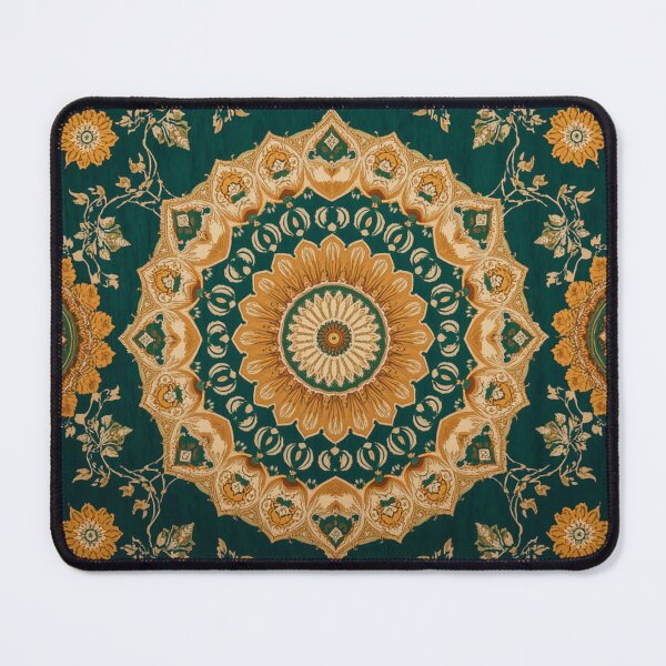 Item preview, Golden Floral Mandala Textile Pattern Art designed and sold by M&M Lifestyle Hub.