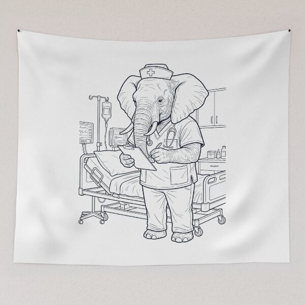 Item preview, Vintage Elephant Nurse Animal Lover designed and sold by TerryConnells.