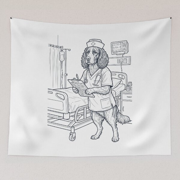 Item preview, Vintage English Springer Spaniel Nurse Dog Dad Mom Lover designed and sold by TerryConnells.