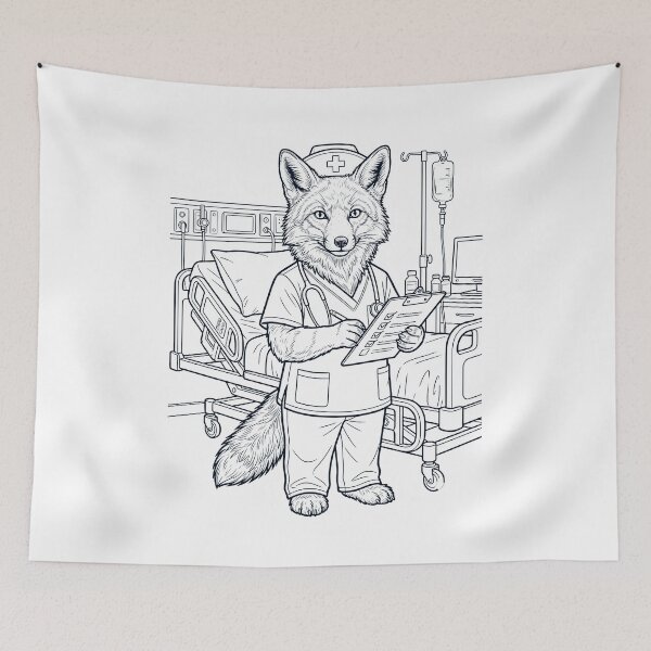 Item preview, Vintage Fox Nurse Animal Lover designed and sold by TerryConnells.