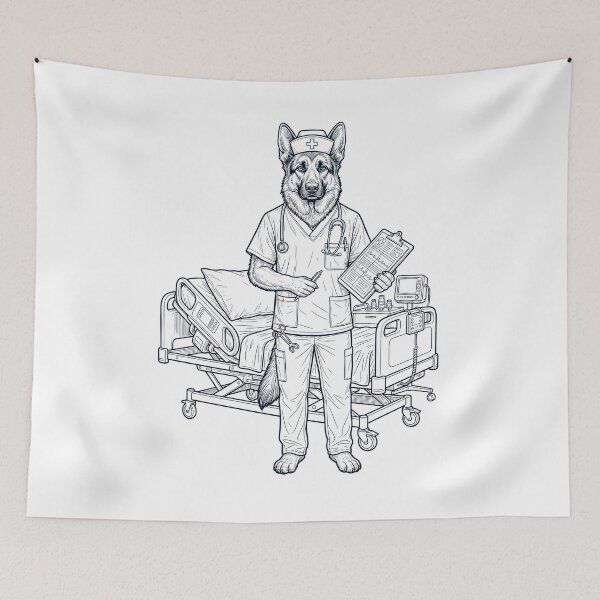 Item preview, Vintage German Shepherd Nurse Dog Dad Mom Lover designed and sold by TerryConnells.