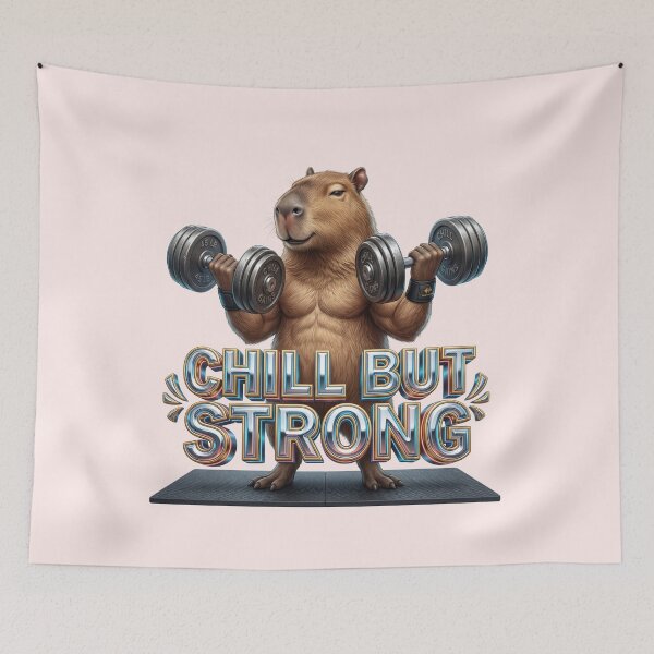 Item preview, Chill But Strong Capybara Gym designed and sold by pradeepvisuals.
