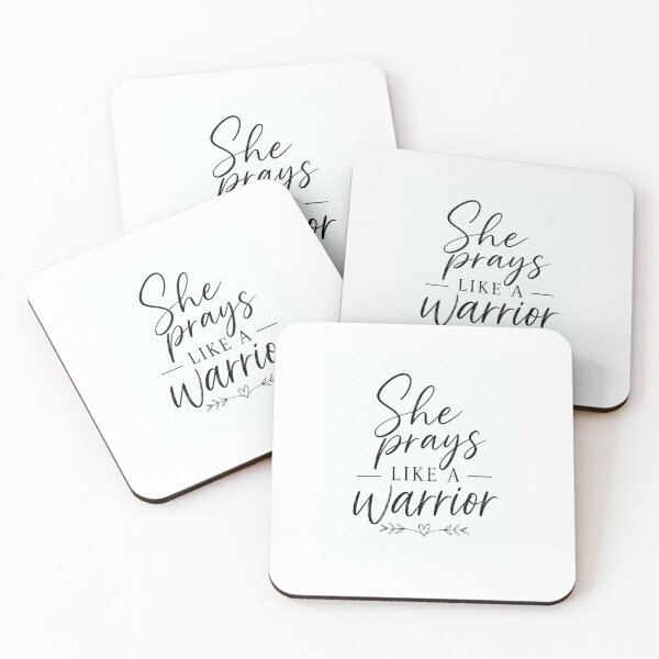 Item preview, She Prays Like a Warrior Christian Typography Design designed and sold by LizzySassy.