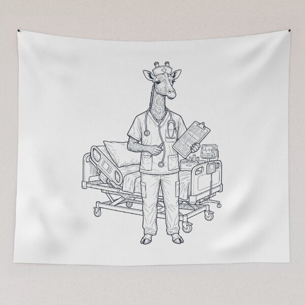 Item preview, Vintage Giraffe Nurse Animal Lover designed and sold by TerryConnells.