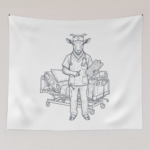 Item preview, Enfermera de cabras vintage amante de los animales designed and sold by TerryConnells.