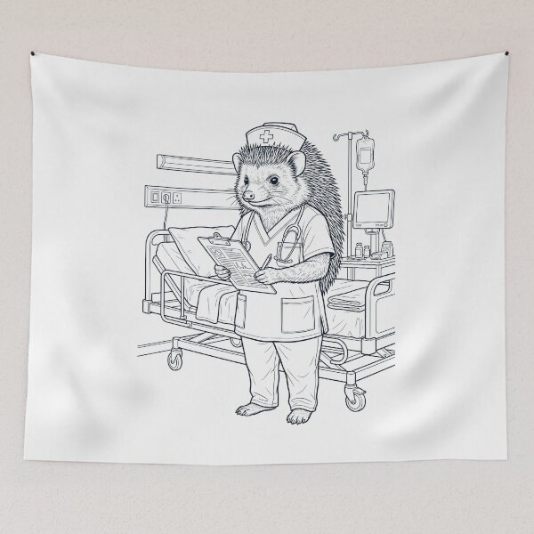 Item preview, Vintage Hedgehog Nurse Animal Lover designed and sold by TerryConnells.