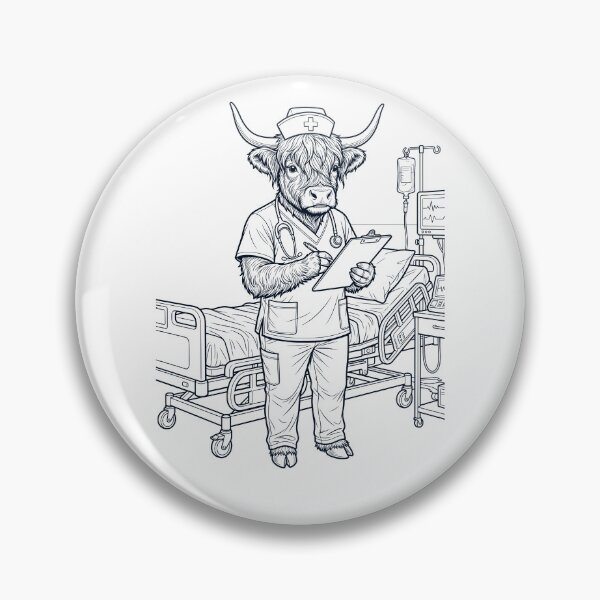 Item preview, Vintage Highland Cow Nurse Animal Lover designed and sold by TerryConnells.