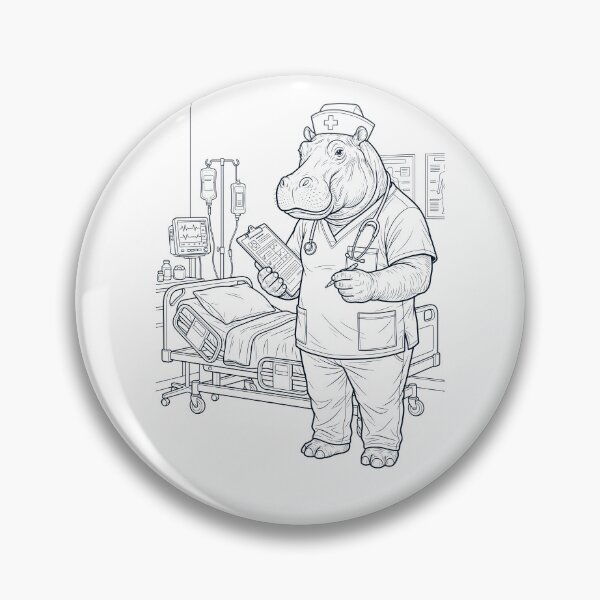 Item preview, Vintage Hippo Nurse Animal Lover designed and sold by TerryConnells.