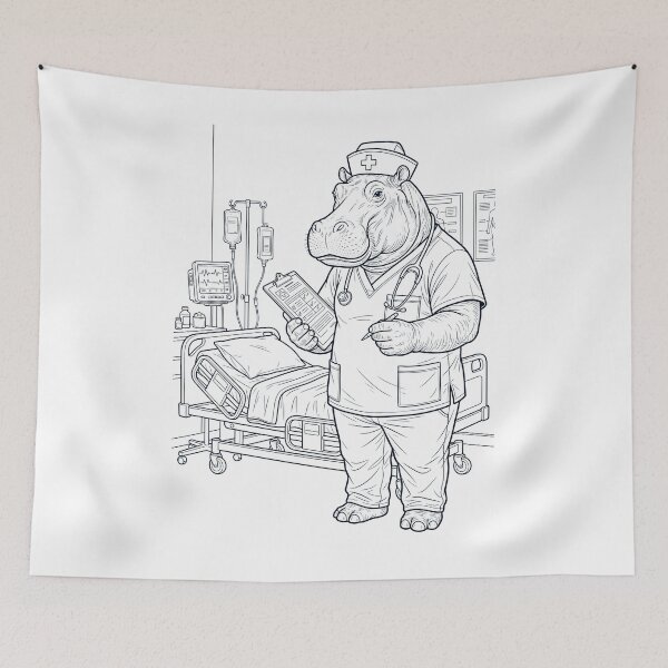 Item preview, Vintage Hippo Nurse Animal Lover designed and sold by TerryConnells.