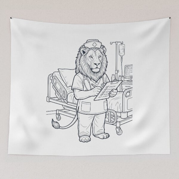 Item preview, Vintage Lion Nurse Animal Lover designed and sold by TerryConnells.