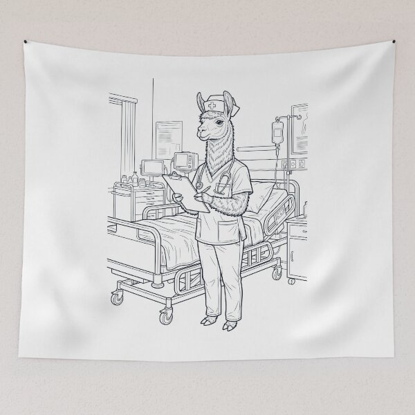 Item preview, Vintage Llama Nurse Animal Lover designed and sold by TerryConnells.