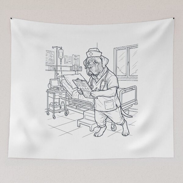 Item preview, Vintage Mastiff Nurse Dog Dad Mom Lover designed and sold by TerryConnells.