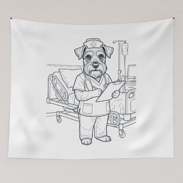 Item preview, Vintage Miniature Schnauzer Nurse Dog Dad Mom Lover designed and sold by TerryConnells.