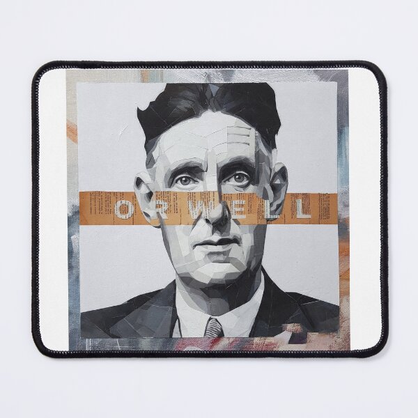 Item preview, Orwell – Literary Collage Portrait Art Print | 1984 Doublethink Dystopian Poster designed and sold by OzzFrequency.