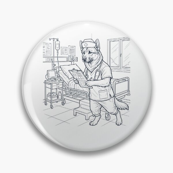Item preview, Vintage Norwegian Elkhound Nurse Dog Dad Mom Lover designed and sold by TerryConnells.