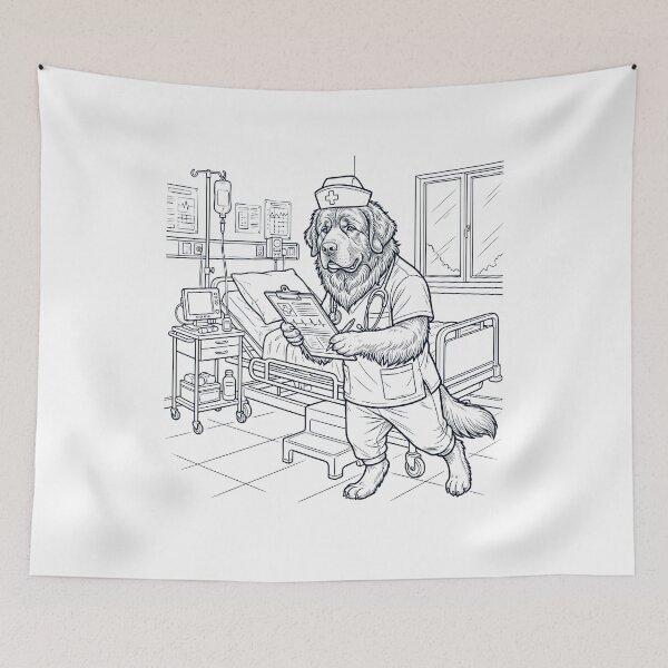 Item preview, Vintage Newfoundland Nurse Dog Dad Mom Lover designed and sold by TerryConnells.