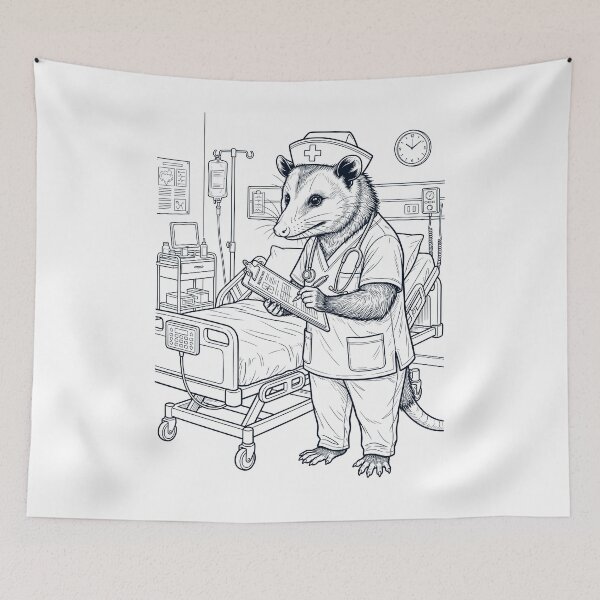 Item preview, Vintage Opossum Nurse Animal Lover designed and sold by TerryConnells.