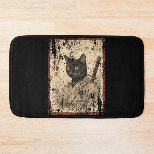 Item preview, Vintage Japanese Art Anime Graphic Samurai cat Warrior designed and sold by Littermin.