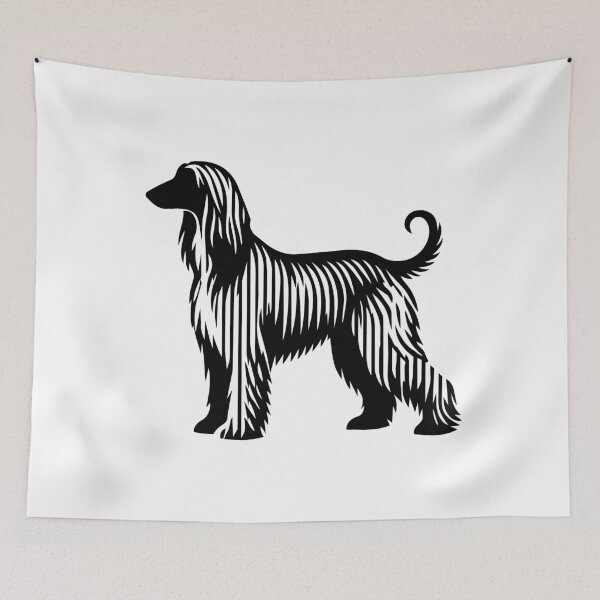 Item preview, Affie Silhouette - Minimalist Linear Afghan Hound designed and sold by Pfotenfaden.