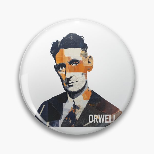 Item preview, Orwell – Literary Collage Portrait Art Print | 1984 Doublethink Dystopian Poster designed and sold by OzzFrequency.