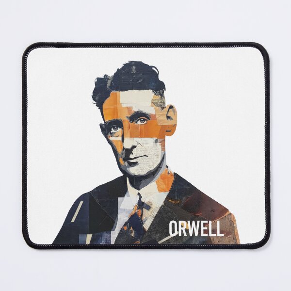 Item preview, Orwell – Literary Collage Portrait Art Print | 1984 Doublethink Dystopian Poster designed and sold by OzzFrequency.