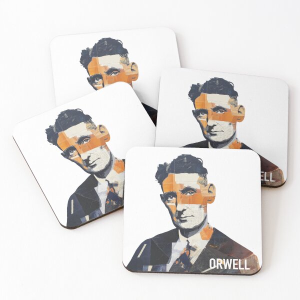 Item preview, Orwell – Literary Collage Portrait Art Print | 1984 Doublethink Dystopian Poster designed and sold by OzzFrequency.