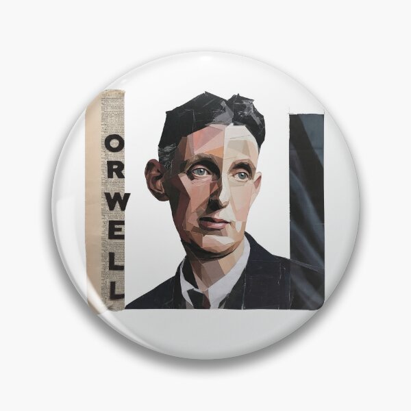 Item preview, Orwell – Literary Collage Portrait Art Print | 1984 Doublethink Dystopian Poster designed and sold by OzzFrequency.