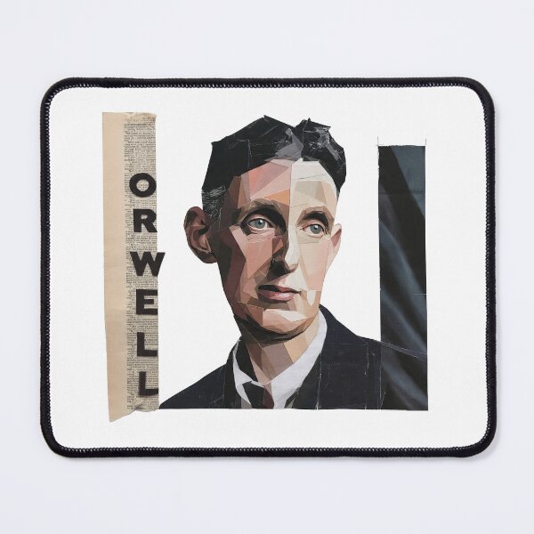 Item preview, Orwell – Literary Collage Portrait Art Print | 1984 Doublethink Dystopian Poster designed and sold by OzzFrequency.
